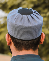 R027 - Hippie Blue Checked with Black Round Top